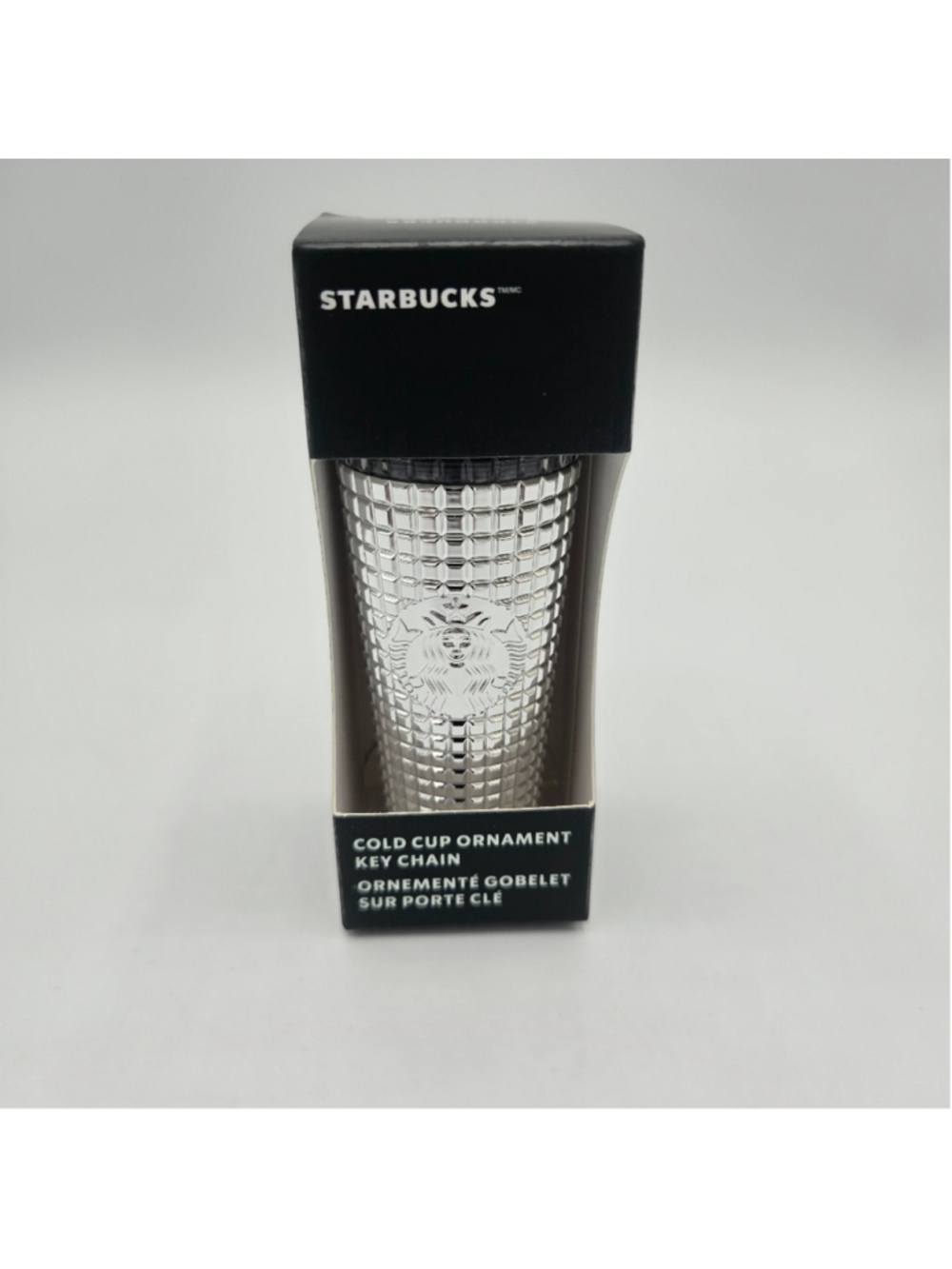 Starbucks Studded Silver Cold Cup Ornament Keychain NWT